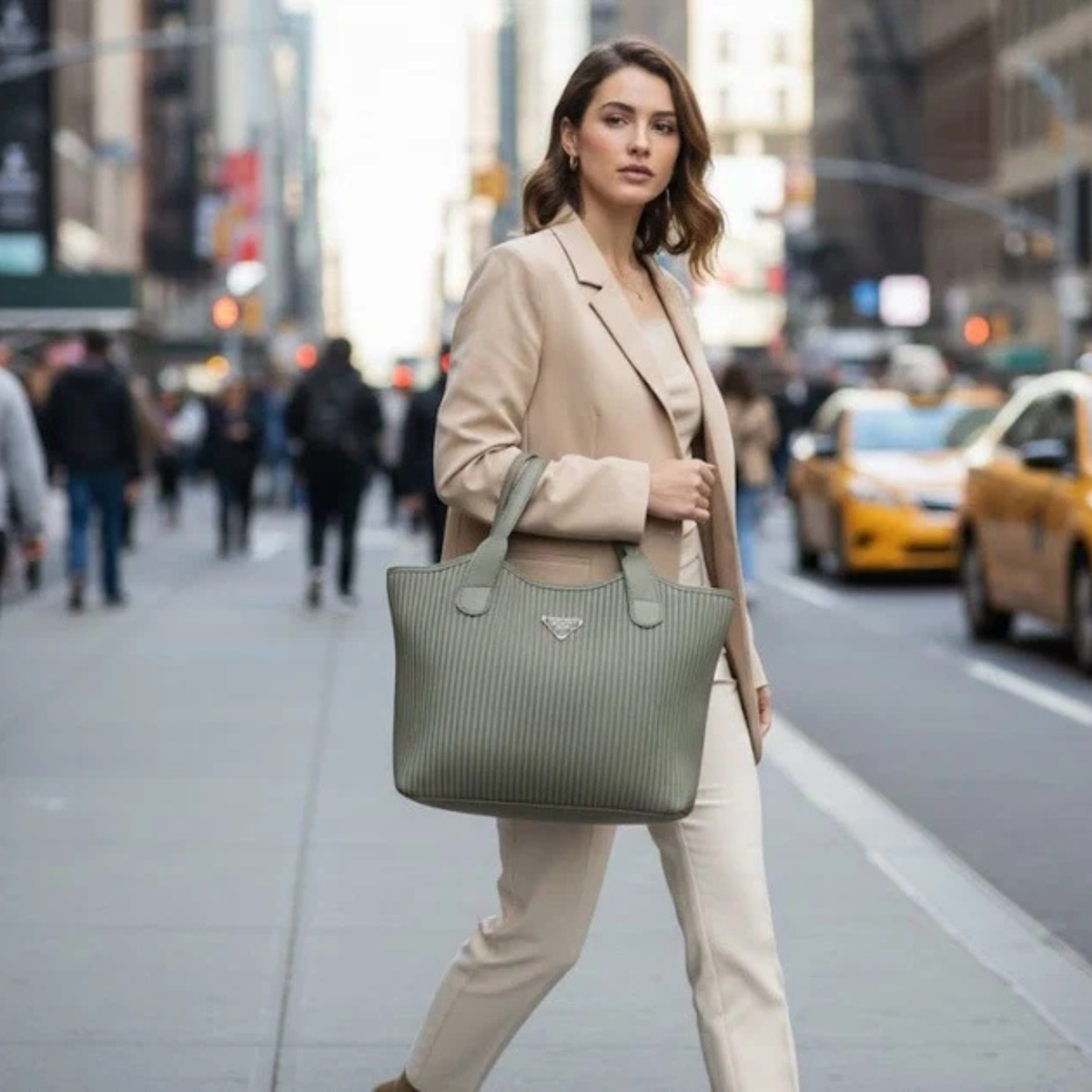 Ribbed Texture Handbag